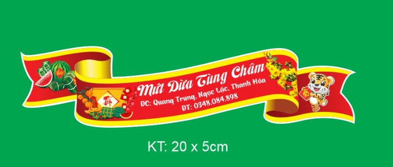 Sticker tem nhãn dán chúc mừng năm mới hộp mứt